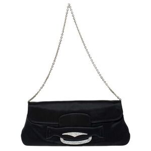 Tod's Black Clutch with Silver Chain